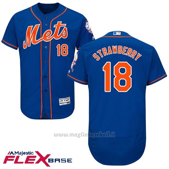 Maglia Baseball Uomo New York Mets Darryl Strawberry Flex Base Alterner